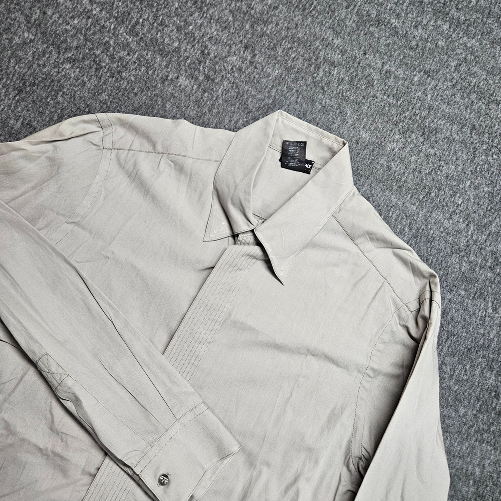 Versace Sport Mens XXL Tan Beige Hidden Placket Cotton Button Up Shirt Italy